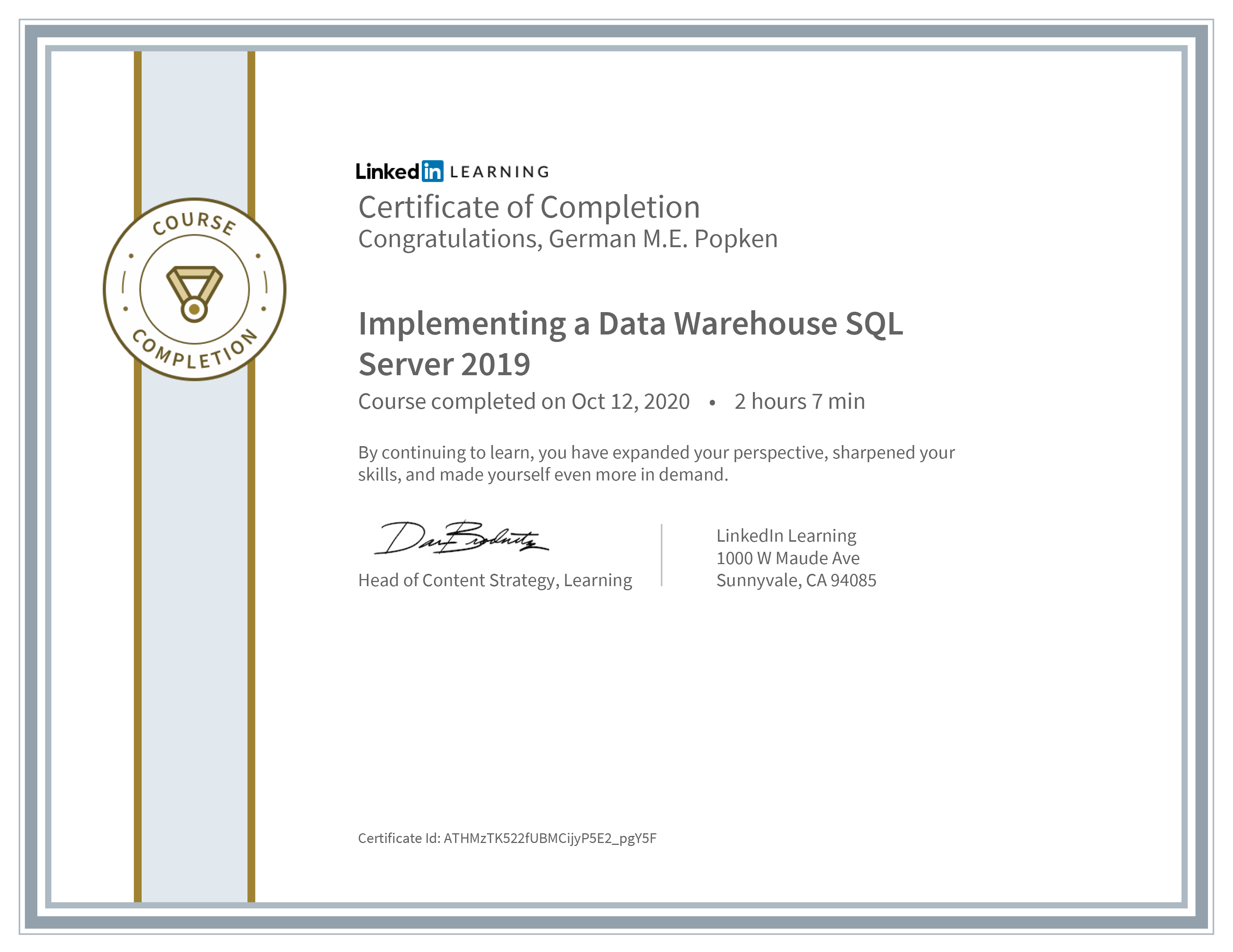 Implementing a Data Warehouse SQL Server 2019